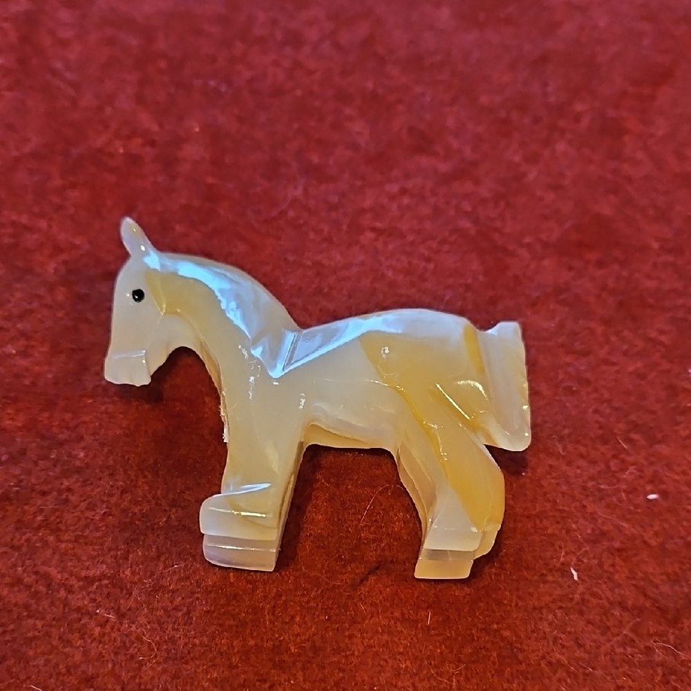Vintage hand carved alabaster onyx Horse